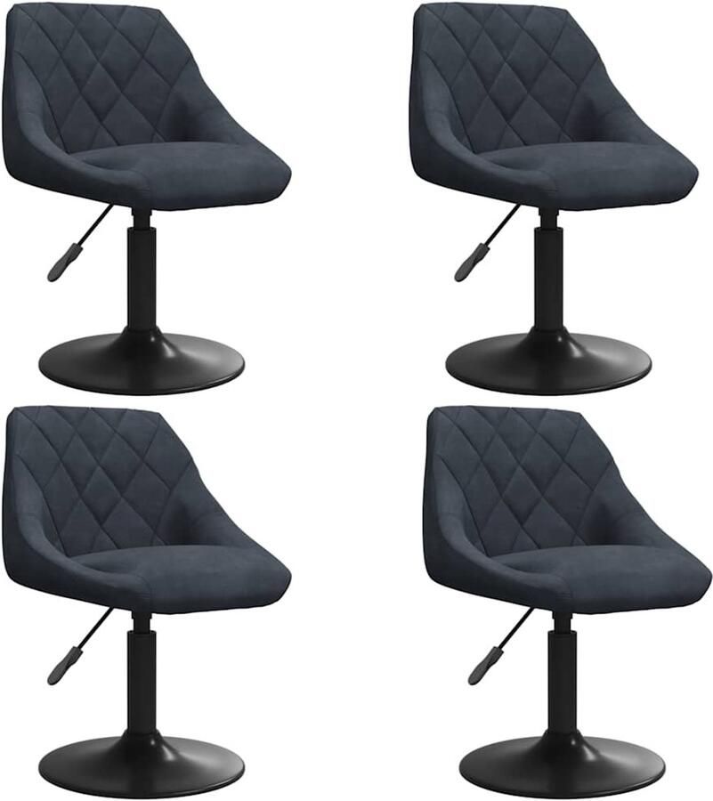 VidaXL -Eetkamerstoelen-draaibaar-4-st-fluweel-donkergrijs