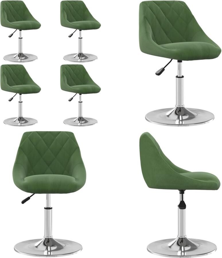 VidaXL Eetkamerstoelen draaibaar 4 st fluweel donkergroen Eetkamerstoel Eetkamerstoelen Dinerstoel Dinerstoelen