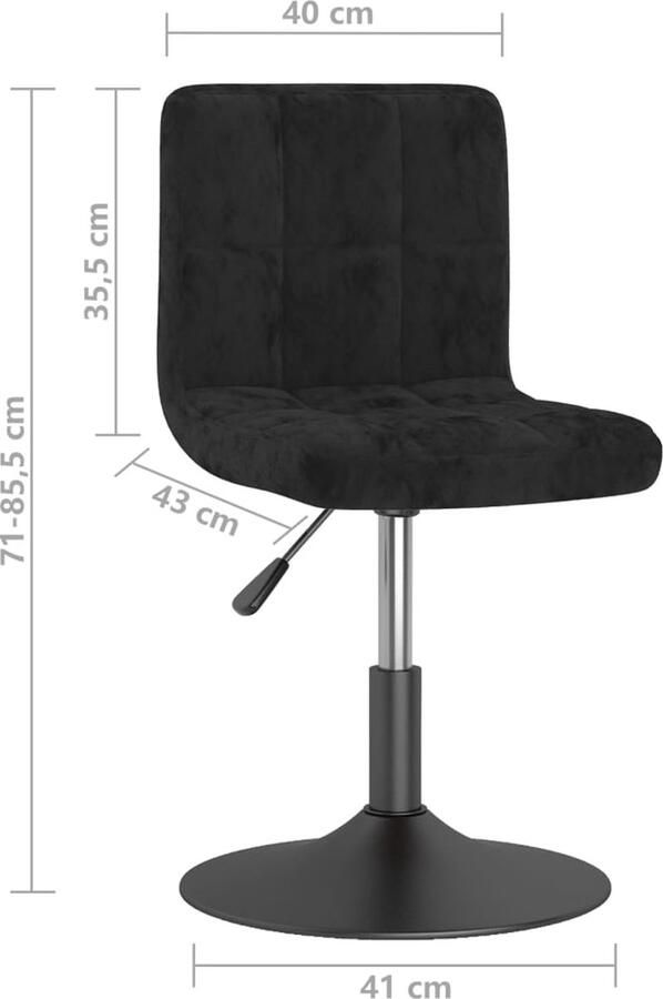 VidaXL -Eetkamerstoelen-draaibaar-4-st-fluweel-zwart - Foto 2