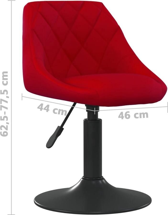 VidaXL Eetkamerstoelen Draaibaar 4 stuks Wijnrood Draaibare Eetkamerstoel Wijnrood Velvet Eetkamerstoel Design Eetkamerstoel Moderne Eetkamerstoel