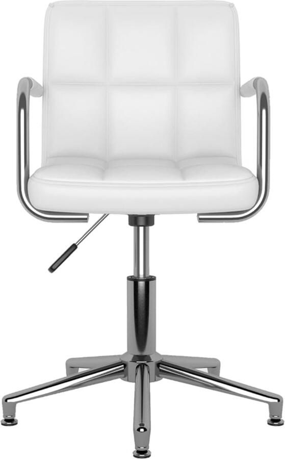 VidaXL Eetkamerstoelen Draaibaar 4 stuks Wit Draaibare Eetkamerstoelen Set Kunstleder Meubels Witte Eetkamerstoelen Modern Dining Chairs