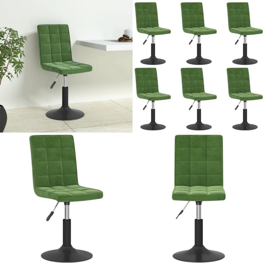 VidaXL Eetkamerstoelen draaibaar 6 st fluweel donkergroen Eetkamerstoel Eetkamerstoelen Stoel Stoelen