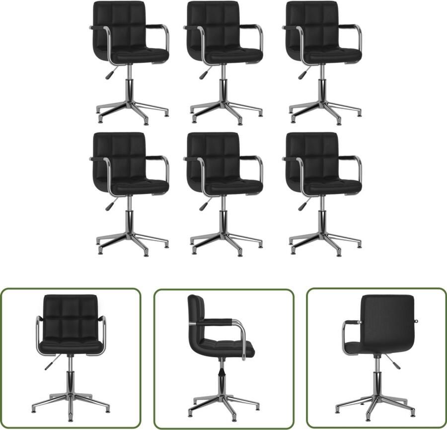 VidaXL Eetkamerstoelen Draaibaar Kunstleer Zwart Draaistoelen Eetkamerstoelen Kunstleder Meubels Zwarte Stoelen Comfortabele Stoelen