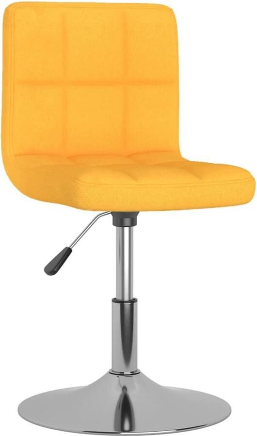 VidaXL Eetkamerstoelen Draaibaar 6 stuks Geel Draaibare Eetstoelen Eetkamerstoelen Design Stoelen Gele Stoelen Stof Stoelen