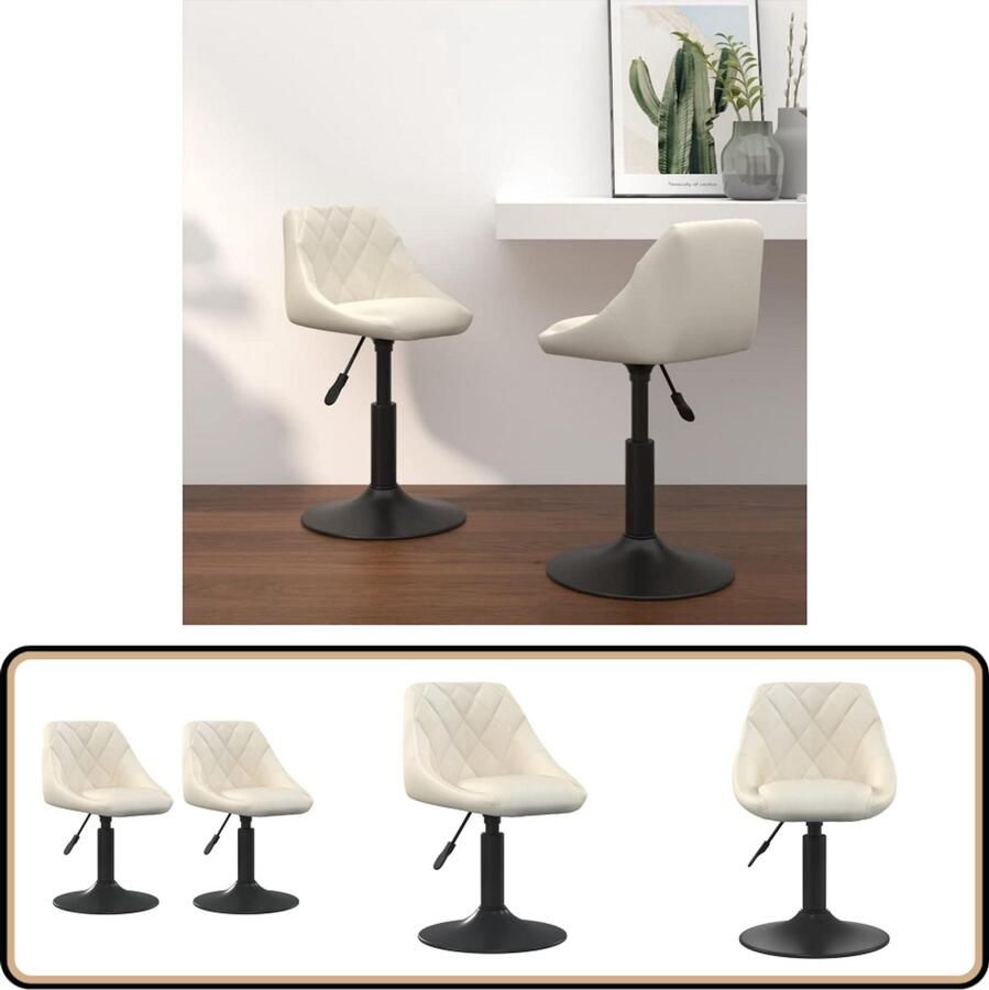 VidaXL Eetkamerstoelen Draaibaar Fluweel 2 stuks Draaibare Eetkamerstoel Eetkamerstoelen Fluweel Stoel Moderne Eetkamerstoel Eettafel Stoel