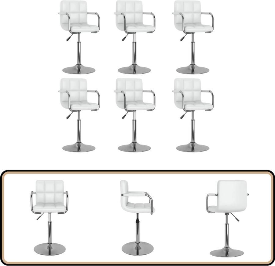 VidaXL Eetkamerstoelen Draaibaar Kunstleer Wit Draaibare Eetkamerstoelen Set Witte Eetkamerstoelen Design Eetkamerstoelen Moderne Eetkamerstoelen