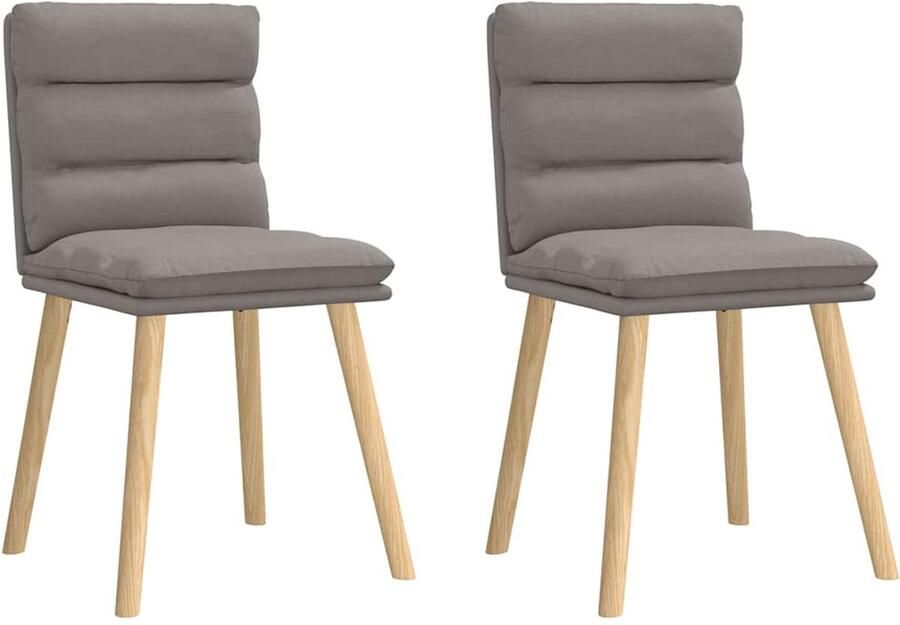 VidaXL Eetkamerstoelen Draaibaar Set van 2 Taupe Eetkamerstoel Designstoel Comfortabele Stoel Taupe Kleur Ruime Zitzitting