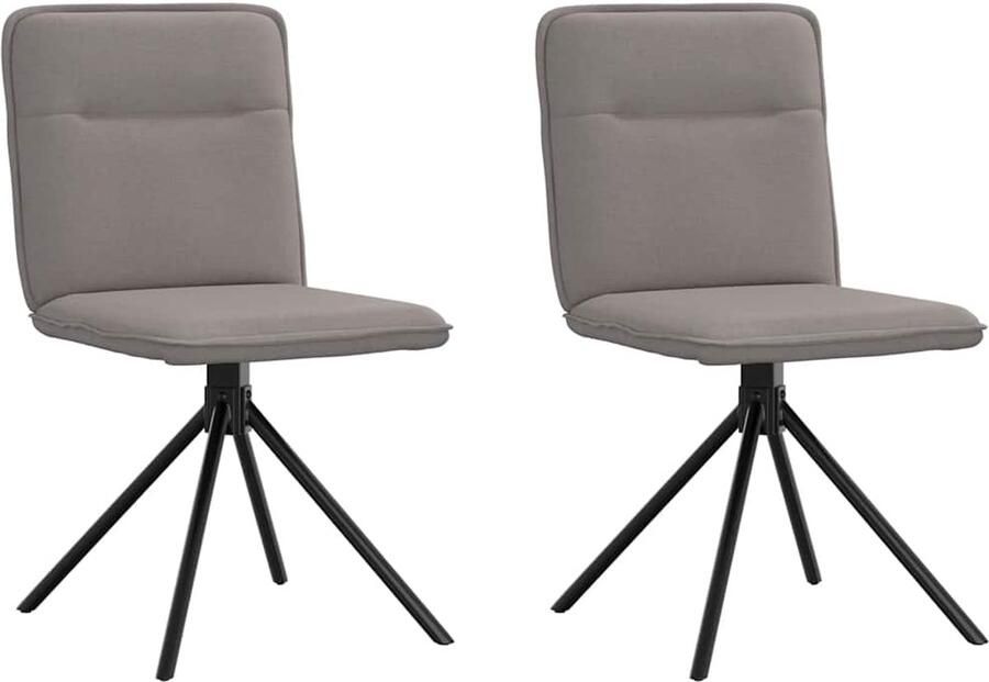 VidaXL Eetkamerstoelen Draaibaar Set van 2 Taupe Eetzalen Stoelen Draai Stoel Eetkamerstoel Taupe Lounge Stoel Comfortabele Stoel