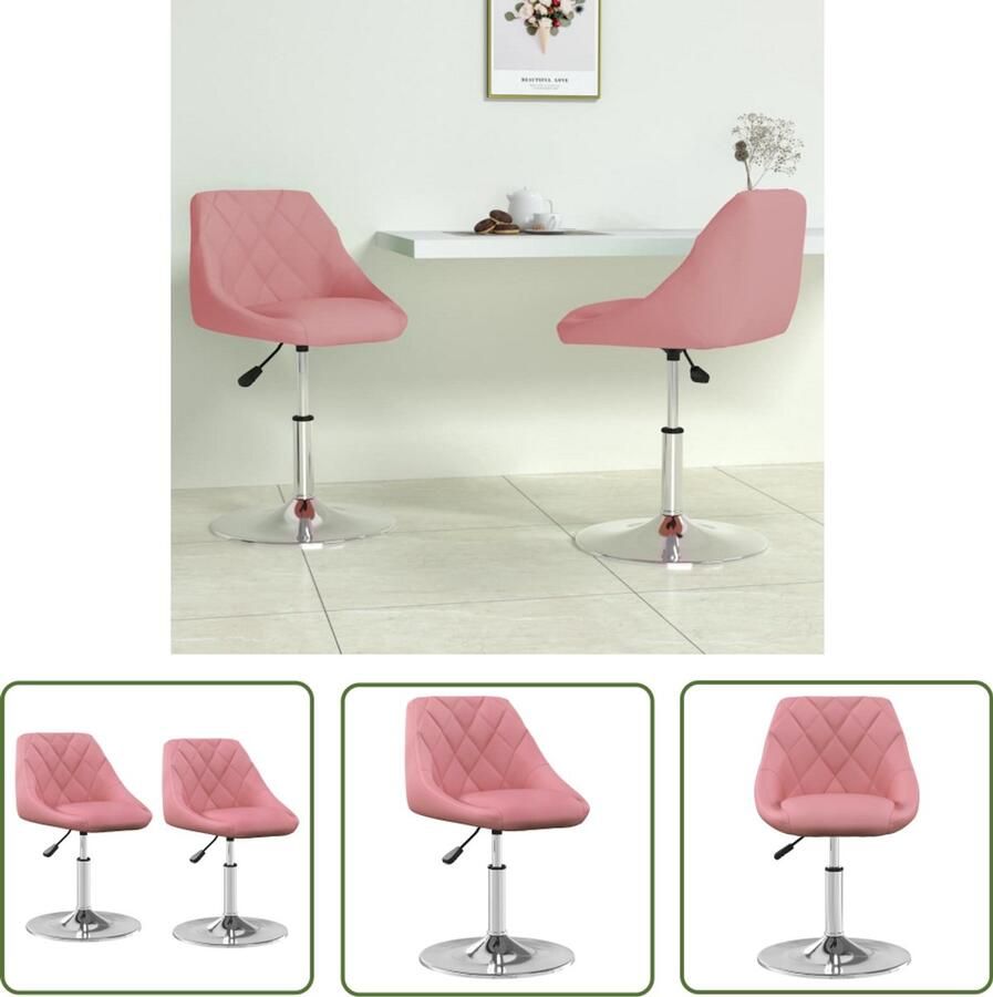The Living Store Eetkamerstoelen draaibaar 2 st fluweel roze Draaibare Eetkamerstoel Eetkamerstoelen Velvet Stoel Roze Stoel Design Stoel