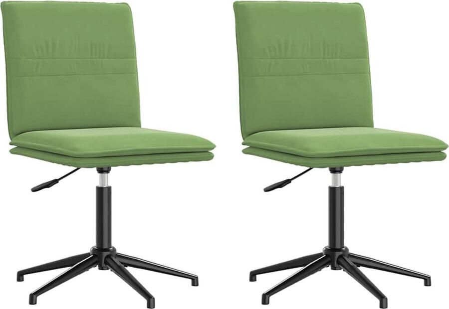 VidaXL Eetkamerstoelen Fluweel Lichtgroen 2 stuks Eettafelstoel Eetkamerstoel Velours Stoel Groene Stoel Comfortabele Stoel
