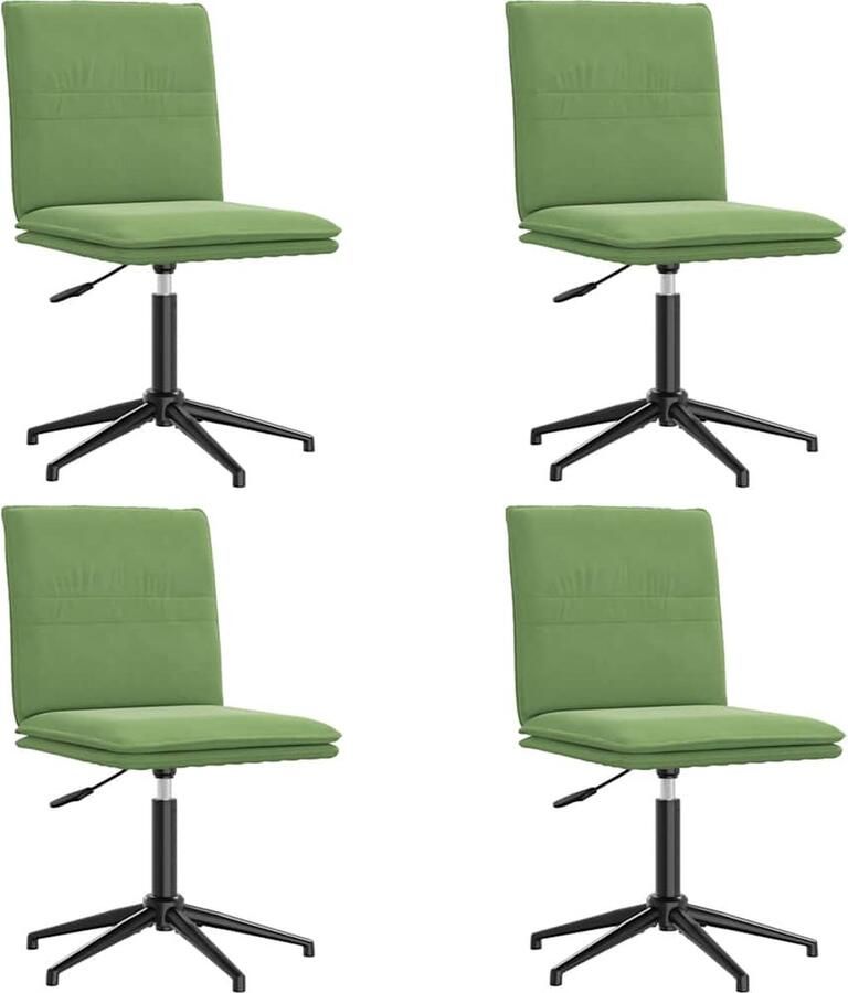 VidaXL Eetkamerstoelen Fluweel Lichtgroen 4 stuks Eettafelstoel Eetkamerstoel Velours Stoel Groene Stoel Comfortabele Stoel