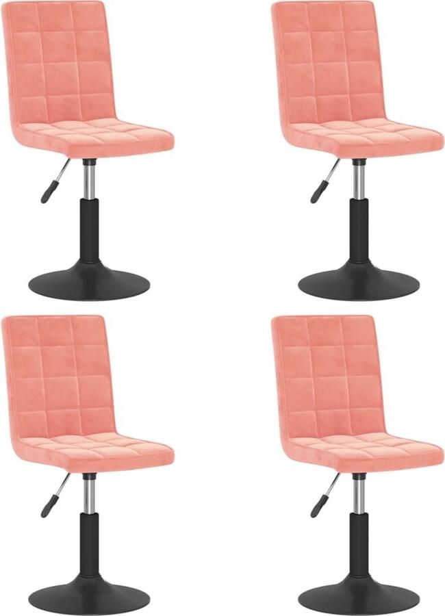 VidaXL Eetkamerstoelen Fluweel Roze 4 stuks