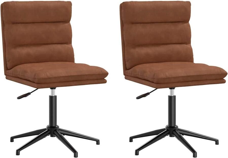 VidaXL Eetkamerstoelen Kunstleer 2 stuks Bruin Eettafelstoel Eetkamerstoel Bruine Stoel Kunstleren Stoel Ergonomische Stoel - Foto 2