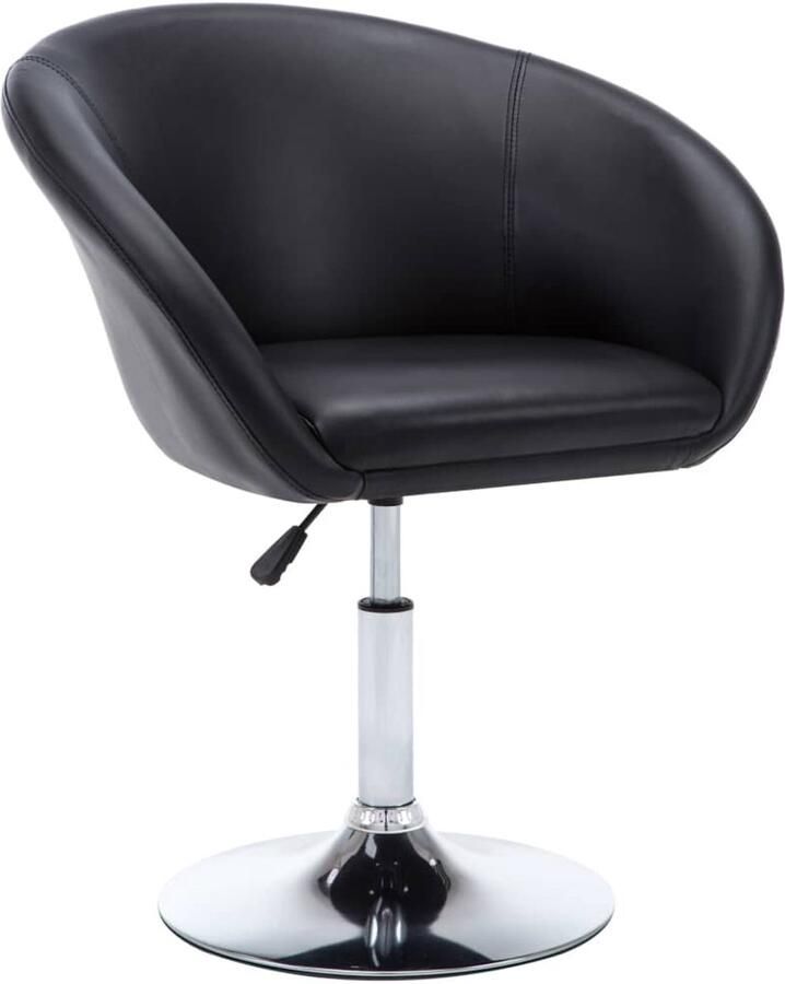 VidaXL Eetkamerstoelen Kunstleer Set van 2 Zwart Eettafelstoel Eetkamerstoel Draaiend Stoel Kunstleder Stoel Zwarte Stoel