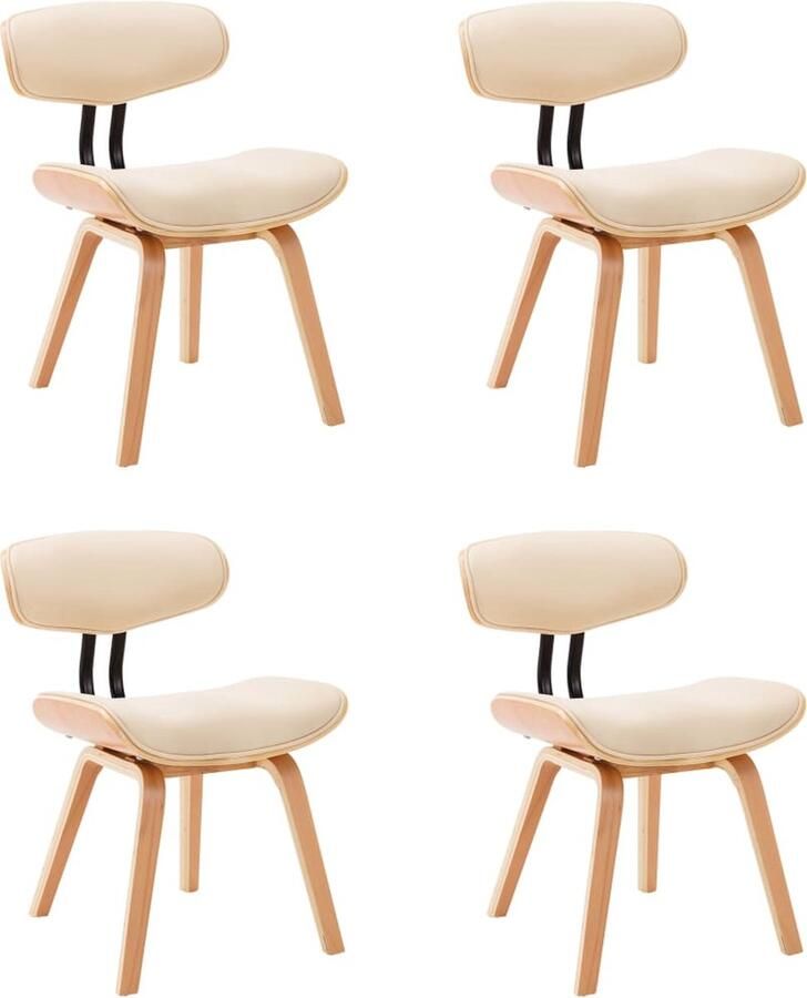 VidaXL Eetkamerstoelen Kunstleer Set van 4 Eetkamerstoelen Kunstleder Meubels Dining Chairs Vintage Stoelen Scandinavische Stoelen Moderne Stoelen Set Van Vier Stoelen - Foto 2
