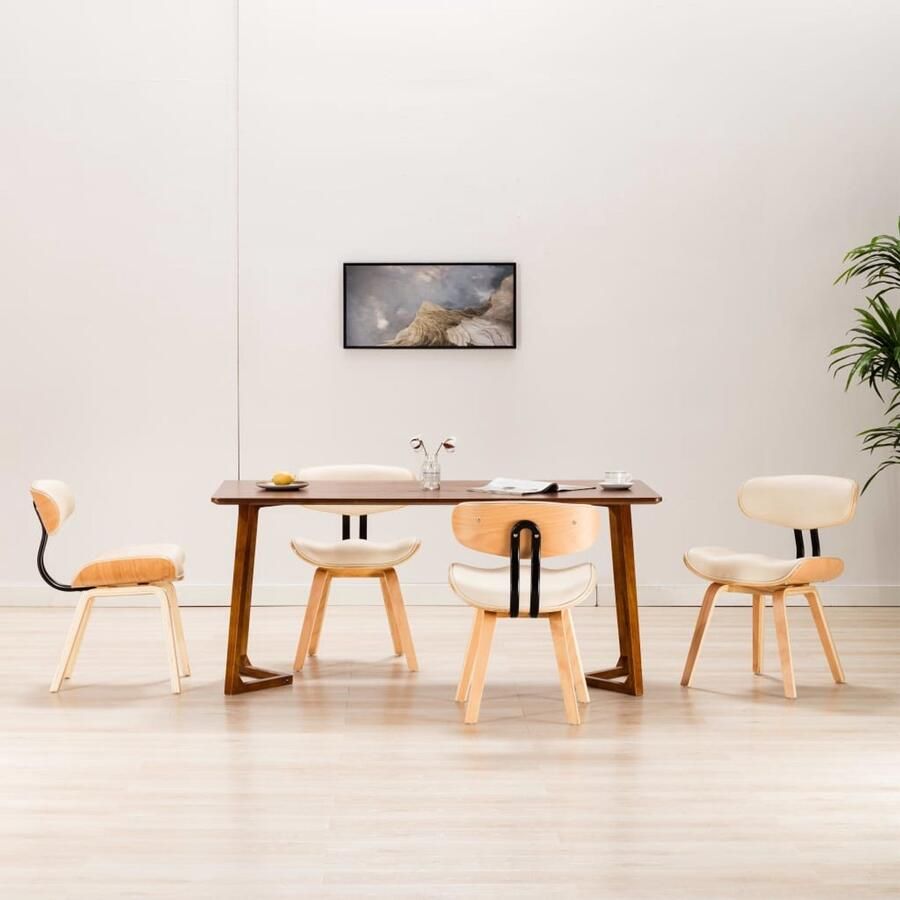VidaXL Eetkamerstoelen Kunstleer Set van 4 Eetkamerstoelen Kunstleder Meubels Dining Chairs Vintage Stoelen Scandinavische Stoelen Moderne Stoelen Set Van Vier Stoelen