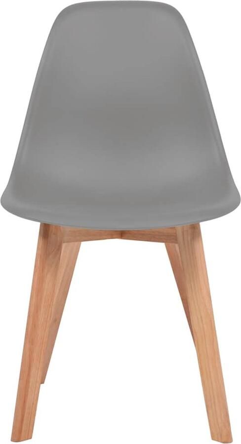 VidaXL Eetkamerstoelen Kunststof Grijs 2 stuks Eetkamerstoelen Kunststof Stoel Grijze Stoel Salontafel Dining Chair Modern Meubilair Comfort Stoel Stijlvolle Stoel Set Van Twee Stoelen