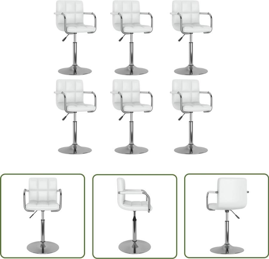 The Living Store Eetkamerstoelen draaibaar 6 st kunstleer wit Draaibare Eetkamerstoelen Set Witte Eetkamerstoelen Design Eetkamerstoelen Moderne Eetkamerstoelen