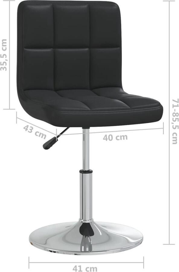 VidaXL Eetkamerstoelen Set van 4 Kunstleer Zwart Keukenstoel Zwarte Keukenstoel Eetkamerstoel Moderne Keukenstoel Stijlvolle Keukenstoel