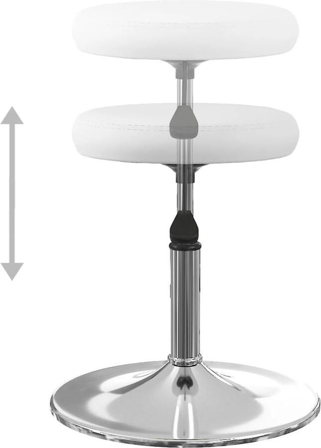 VidaXL Eetkamerstoelen Set van 6 Kunstleer Wit Keukenstoel Eetkamerstoel Set Stoelen Kunstleder Witte Stoel