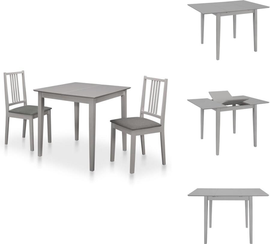 VidaXL Eetkamertafel En -stoel Eetkamertafels En -stoelen Tafel Tafels 3-delige Eethoek MDF grijs
