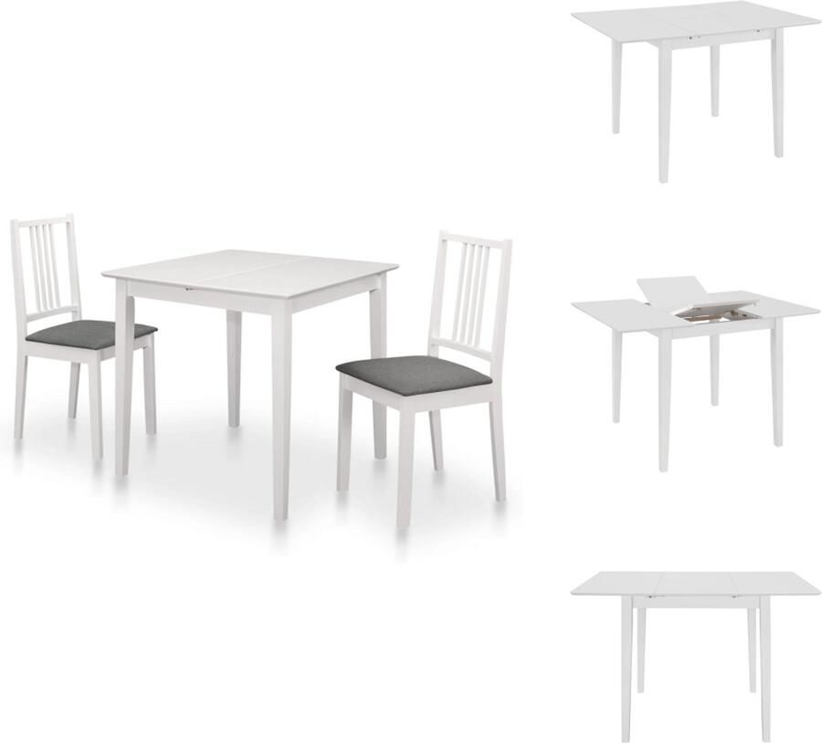 VidaXL Eetkamertafel En -stoel Eetkamertafels En -stoelen Tafel Tafels 3-delige Eethoek MDF wit