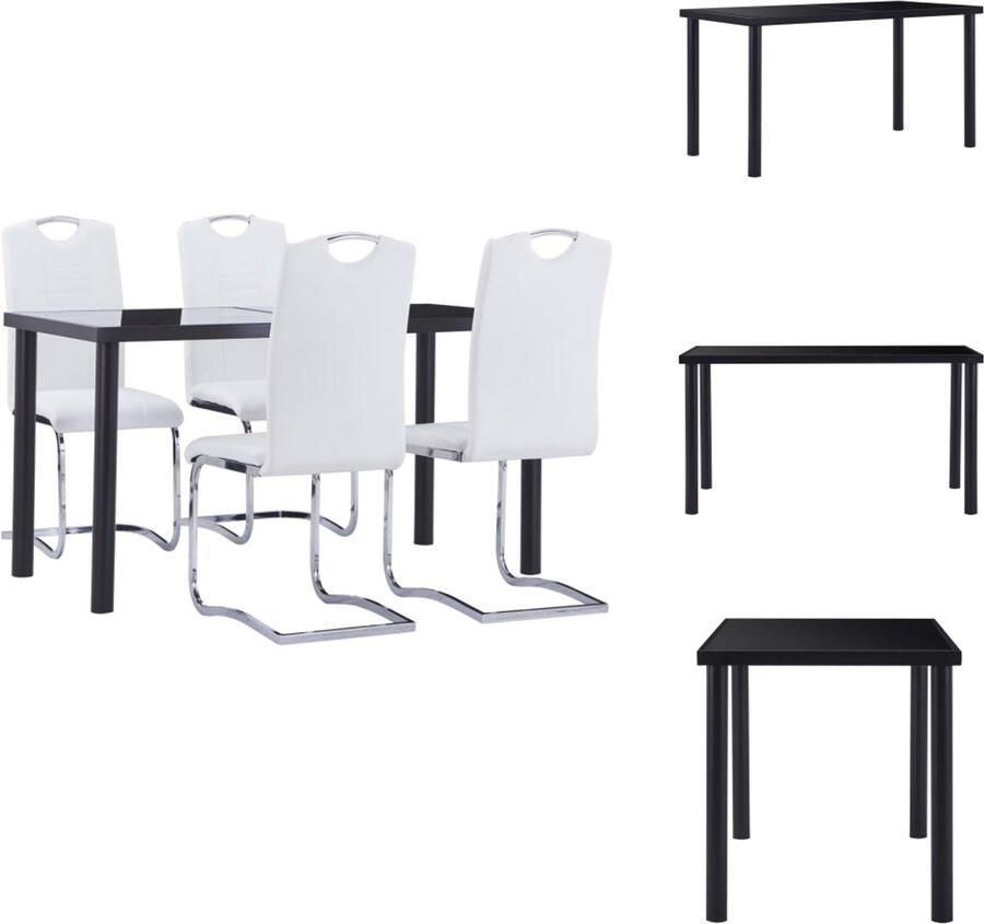 VidaXL Eetset Eetsets Eettafel En Stoel Eettafels En Stoelen 5-delige Eethoek kunstleer wit