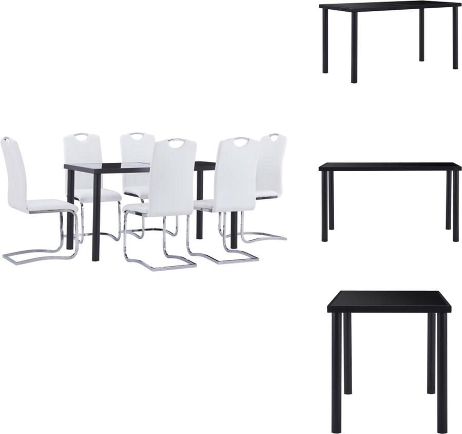 VidaXL Eetset Eetsets Eettafel En Stoel Eettafels En Stoelen 7-delige Eethoek kunstleer wit