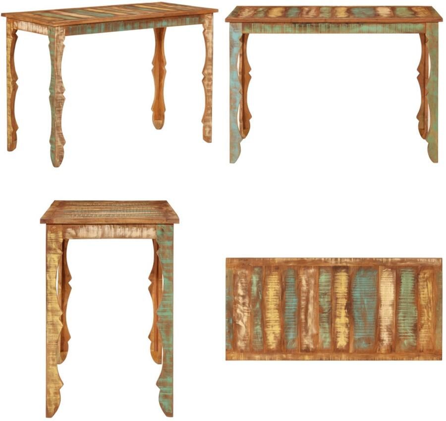 VidaXL Eettafel 110x52x76 cm gerecycled massief hout Eettafel Eettafels Eetmeubel Eetkamertafel