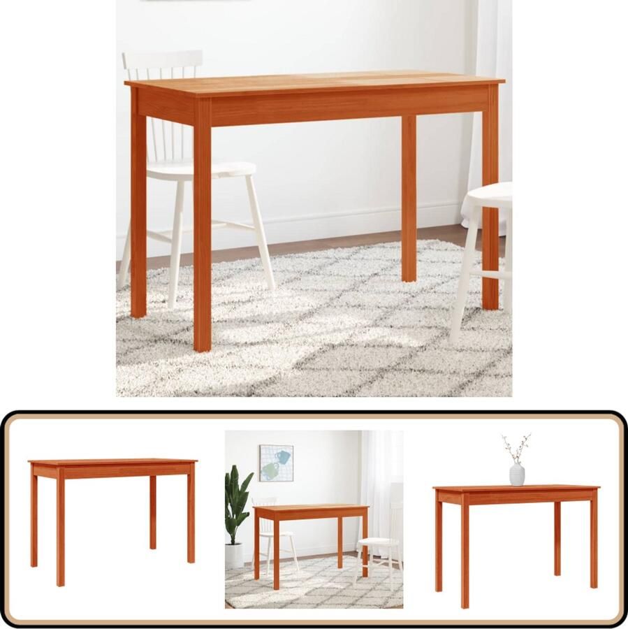 VidaXL Eettafel 110x55x75 cm Grenenhout Wasbruin Eetkamertafel Eettafel Grenenhouten Tafel Ronde Tafel Kleine Eettafel Salontafel Tuintafel