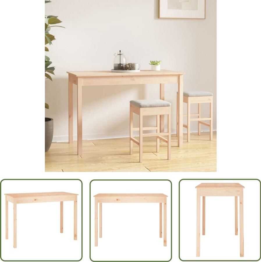 VidaXL Eettafel 110x55x75 cm Massief Grenenhout Eetkamertafel Grenenhouten Tafel Landelijk Interieur Vintage Tafel Industriële Tafel Salontafel Kleine Eettafel