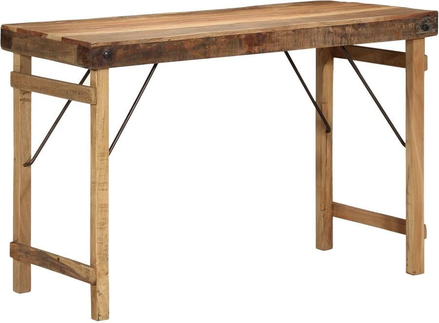 VidaXL Eettafel Bruin 110 x 55 x 76 cm massief gerecycled hout - Foto 2