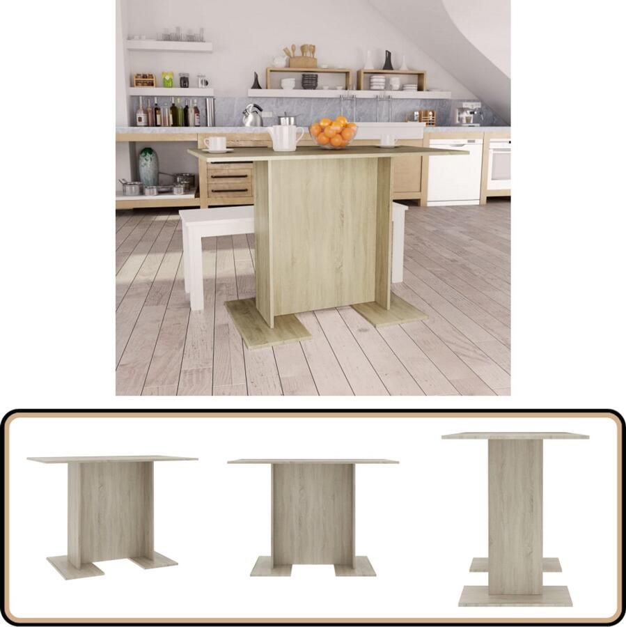 VidaXL Eettafel 110x60x75 cm Sonoma eikenhout Eettafel Industriële Eettafel Houten Eettafel Sonomane Eiken Eettafel Eetkamertafel