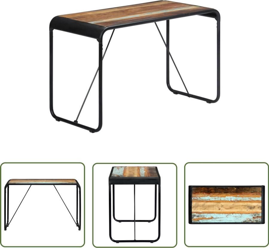 VidaXL Eettafel 118x60x76 cm gerecycled hout Bartafel Eettafel Vintage Meubilair Industrieel Design Gerecycled Hout Salontafel Woonkamerdecoratie