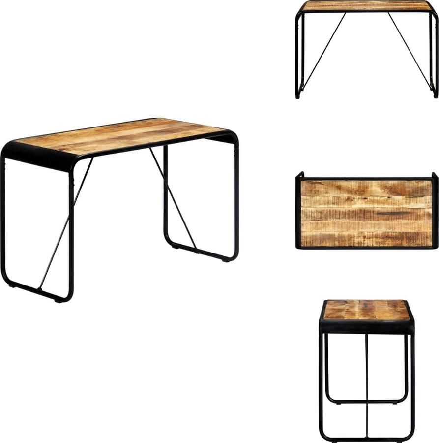 VidaXL -Eettafel-118x60x76-cm-massief-ruw-mangohout