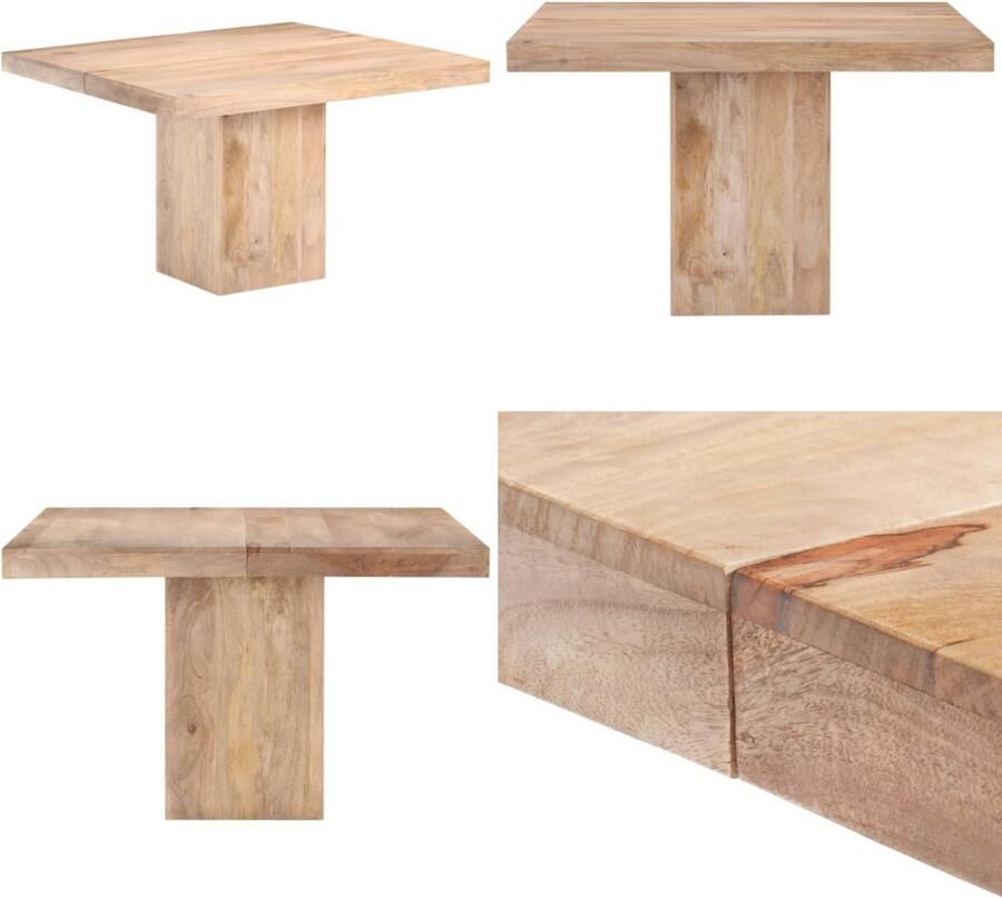 VidaXL Eettafel 120x120x77 cm massief mangohout Eettafel Eettafels Eet Tafel Eet Tafels