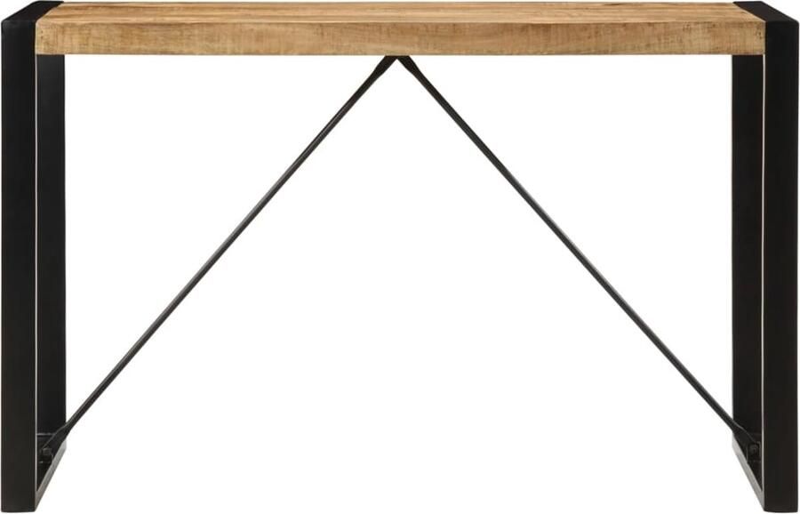 The Living Store Eettafel 120x55x76 cm massief ruw mangohout Vintage Eettafel Mango Hout Mangohouten Eettafel Retro Eettafel Salontafel