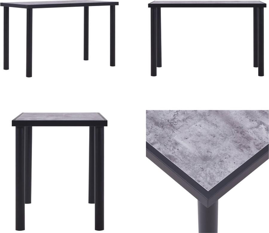 VidaXL Eettafel 120x60x75 cm MDF zwart en betongrijs Eettafel Eettafels Eetkamertafel Eetkamertafels