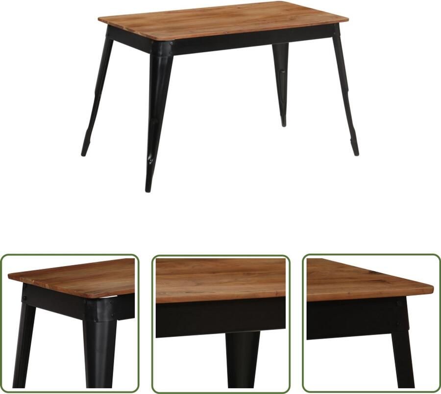 VidaXL Eettafel 120x60x76 cm Acaciahout en Staal Eetkamertafel Acacia Houten Tafel Landelijke Eettafel Industrieel Meubilair Salontafel Bureaus