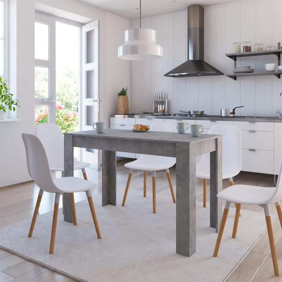 VidaXL Eettafel 120x60x76 cm Bewerkt Hout Betongrijs Eettafel Beton Grijs Houten Eettafel Scandinavische Eettafel Basic Eettafel Moderne Eettafel Diningtable Tuinetafel Salontafel - Foto 2