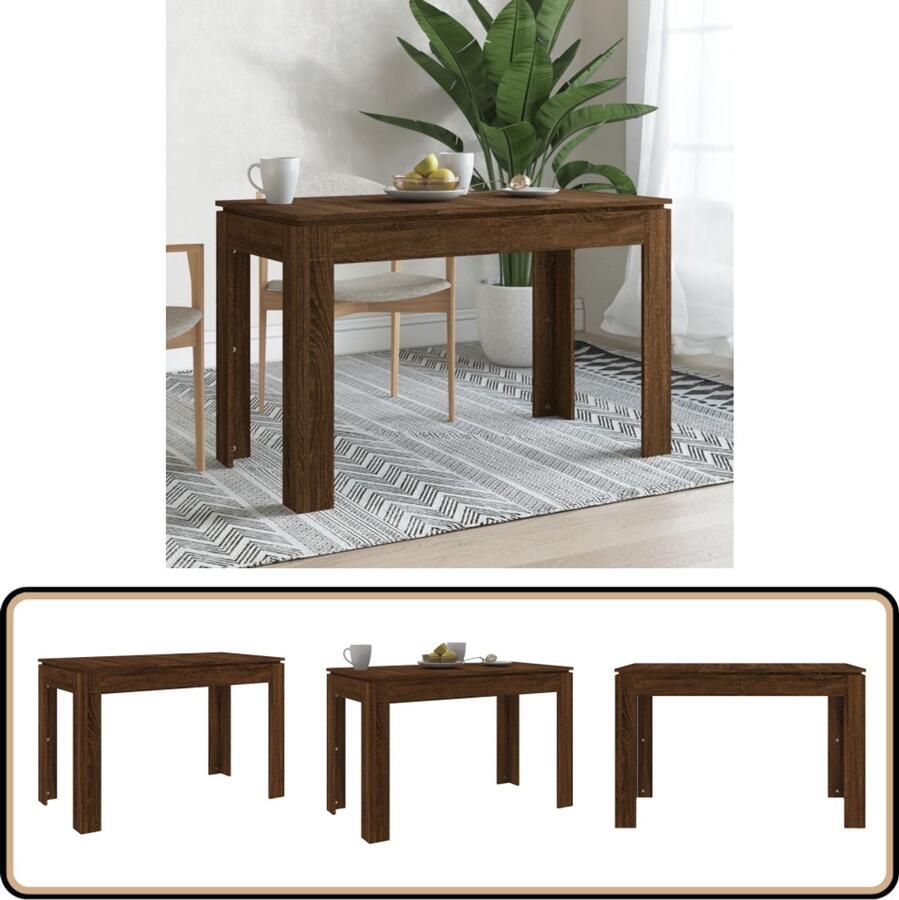 VidaXL Eettafel 120x60x76 cm Bewerkt Hout Bruin Eikenkleur Eettafel Houten Eettafel Bruine Eettafel Moderne Eettafel Salontafel Ontbijttafel Dinertafels Kleine Eettafel Eetkamer Meubilair