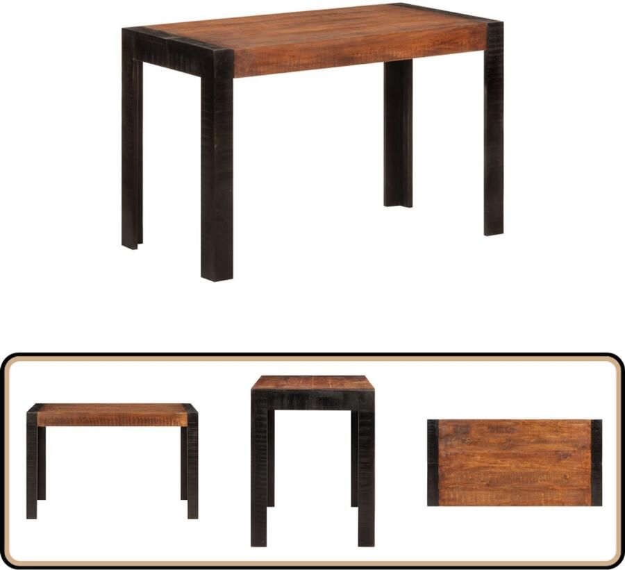 VidaXL Eettafel 120x60x76 cm Mangohout Bruin Retro Eettafel Mangohouten Eettafel Vintage Eettafel Salontafel Eethoeken