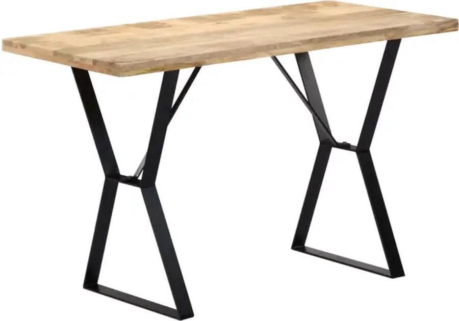 VidaXL Eettafel 120x60x76 cm Mangohout & IJzer Eetkamertafel Mangohouten Tafel Industrieel Meubilair Salontafel Diningtable Wooden Table Brown Furniture