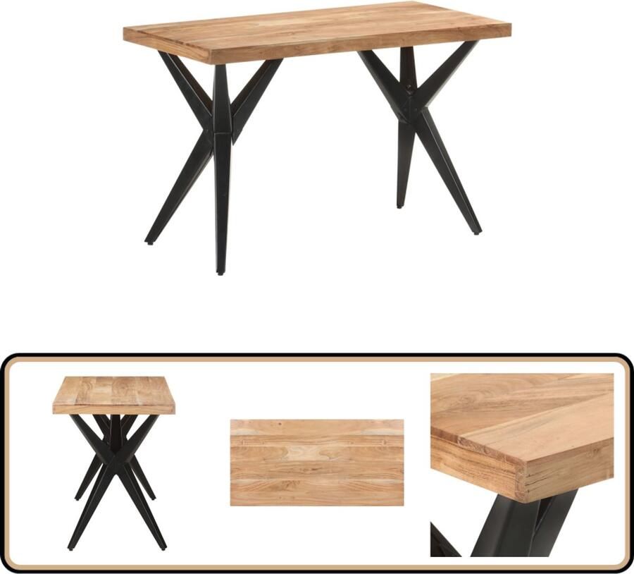 VidaXL Eettafel 120x60x76 cm Massief Acaciahout Houten Eettafel Eetkamertafel Acacia Hout Massief Hout Design Eettafel