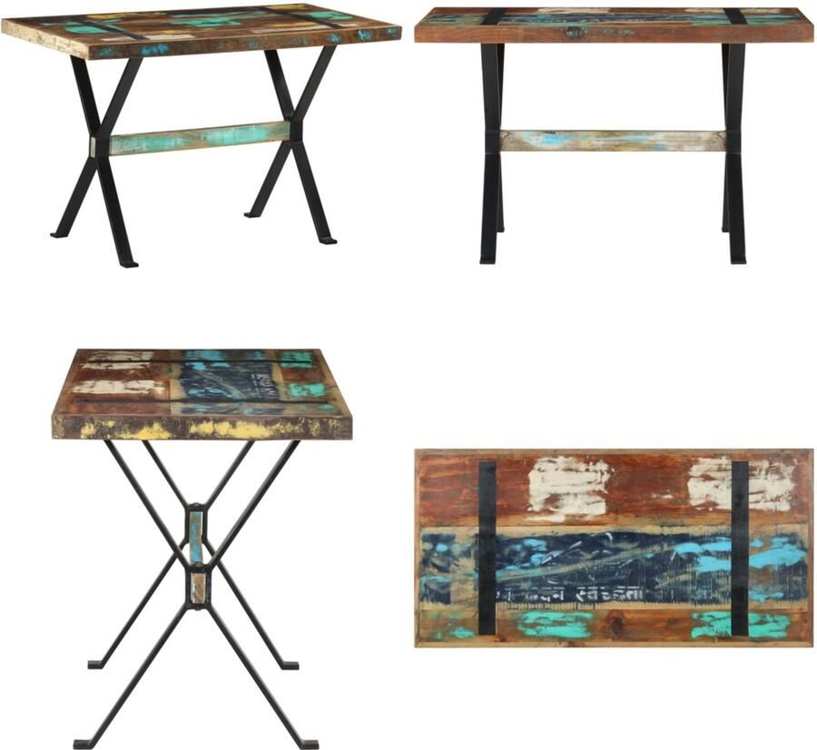 VidaXL Eettafel 120x60x76 cm massief gerecycled hout Eettafel Eettafels Eetkamertafel Eetkamertafels