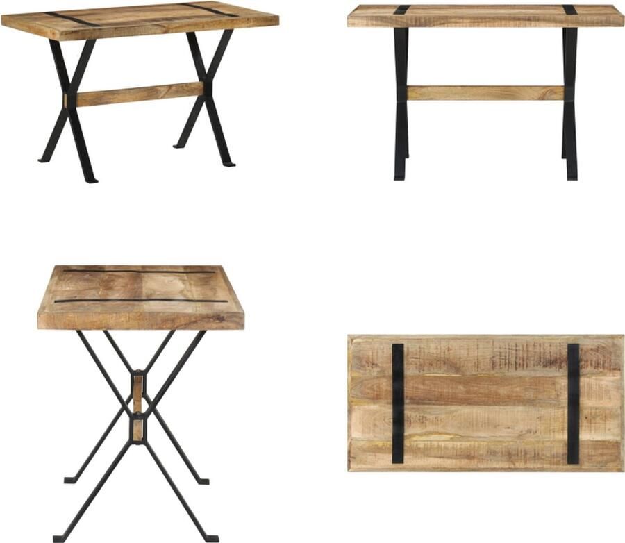 VidaXL -Eettafel-120x60x76-cm-ruw-mangohout - Foto 2