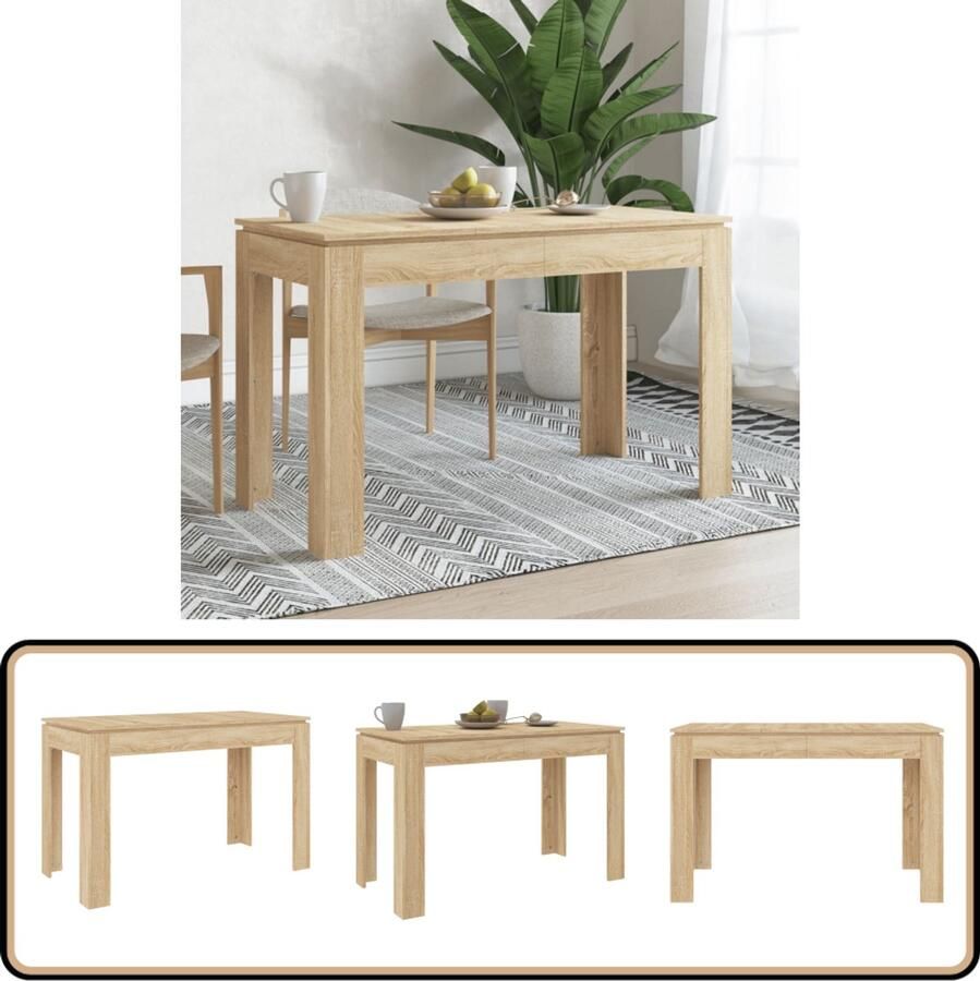 VidaXL Eettafel 120x60x76 cm Sonoma Eiken Eettafel Salontafel Houten Tafel Sonomapine Bruine Tafel Modern Meubilair Diningtable Livingroom Furniture