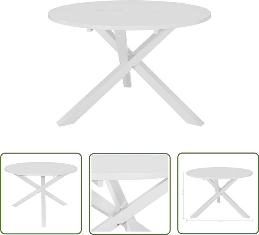VidaXL Eettafel 120x75 cm Wit MDF Massief Hout Ronde Eettafel Wit Houten Eettafel Mdf Eettafel Salontafel Diningtable Eetkamertafel Eettafel