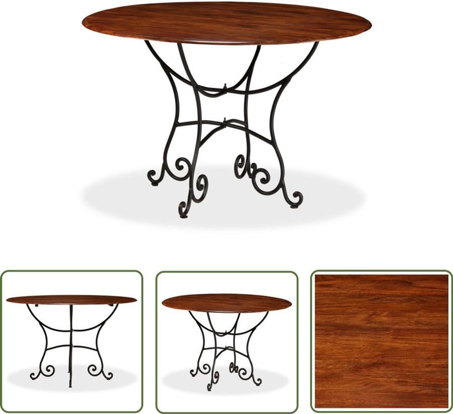 VidaXL Eettafel 120x76 cm Massief Acaciahout Eetkamertafel Eettafel Acacia Tafellaag Salontafel Vintage Meubilair Design Tafel