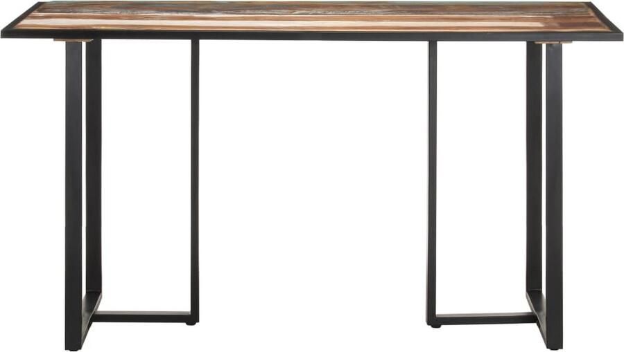 VidaXL Eettafel 140cm Gerecycled Hout & IJzer Industriele Eettafel Hout Vintage Eettafel Tweedehands Eettafel Multifunctionele Eettafel Salontafel Keuken Tafel